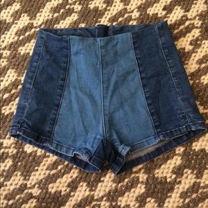 Lottie Mae 2tone denim hot pants.